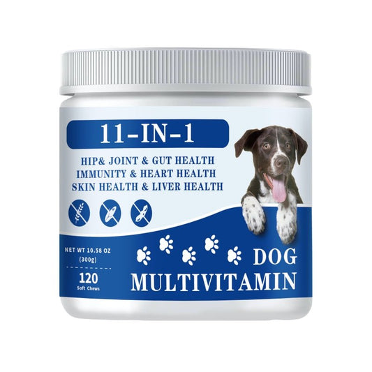 120pcs Dog Multivitamin Chews, Dog Vitamins And Supplements, Multivitamin For ALL Size Dogs - Pet Chondroitin Hip And Joint Support Health, Immune Booster, Skin, Heart, Probiotics - Trendsetter Pets
