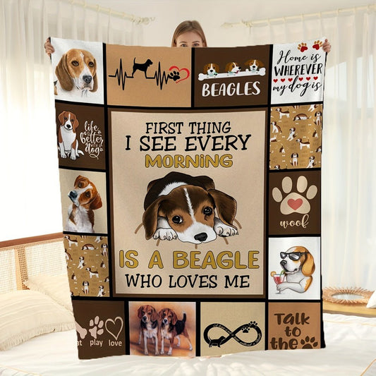 1pc Cartoon Puppy Print Blanket, Soft Cozy Throw Blanket Nap Blanket For Travel Sofa Bed Office Home Decor, Birthday Holiday Gift Blanket For Boys Girls Adults, Available All Season - Trendsetter Pets